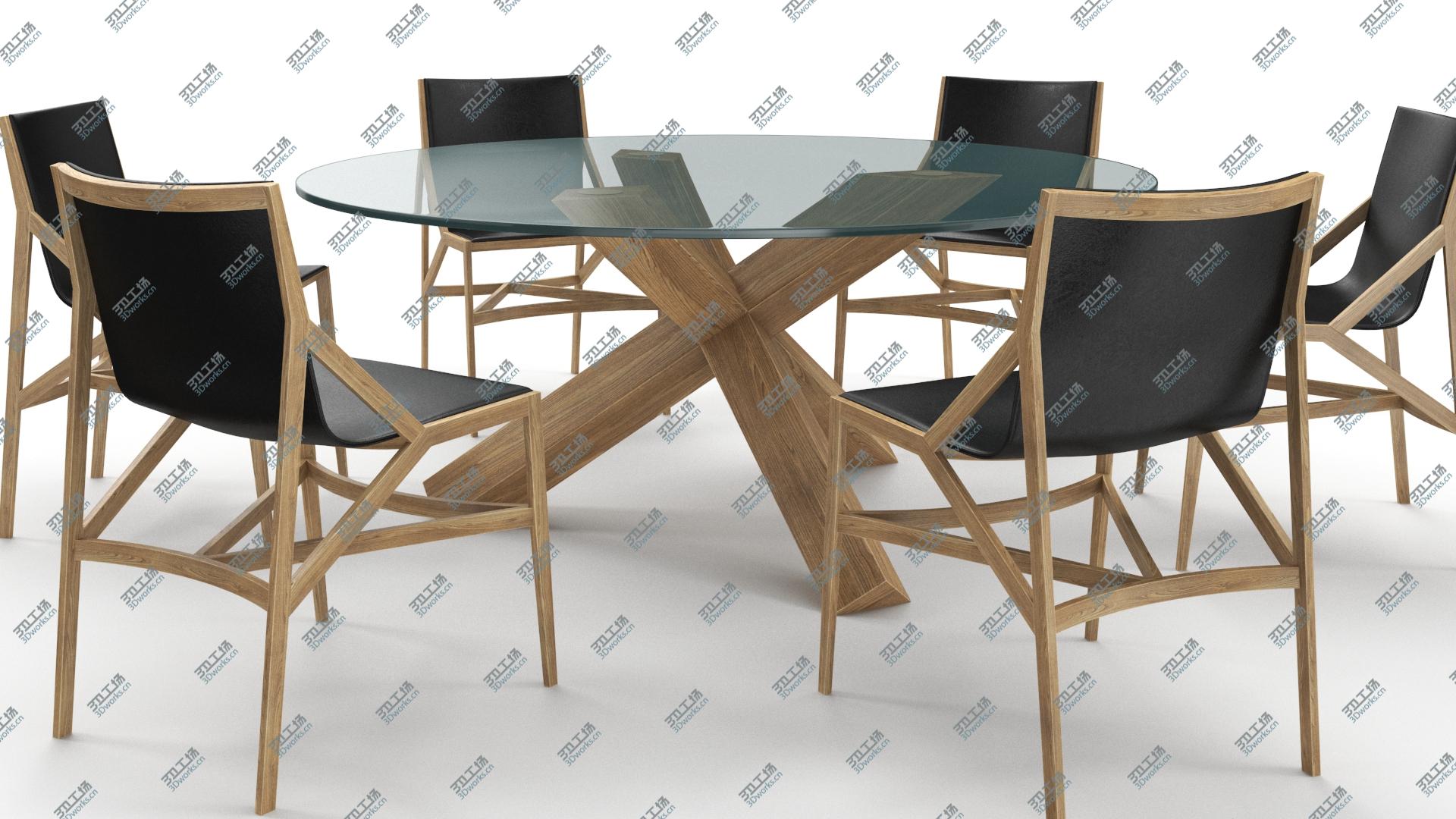 images/goods_img/2021040233/3D Cassina Dining Table Chair Set Oak Glass - PBR/4.jpg